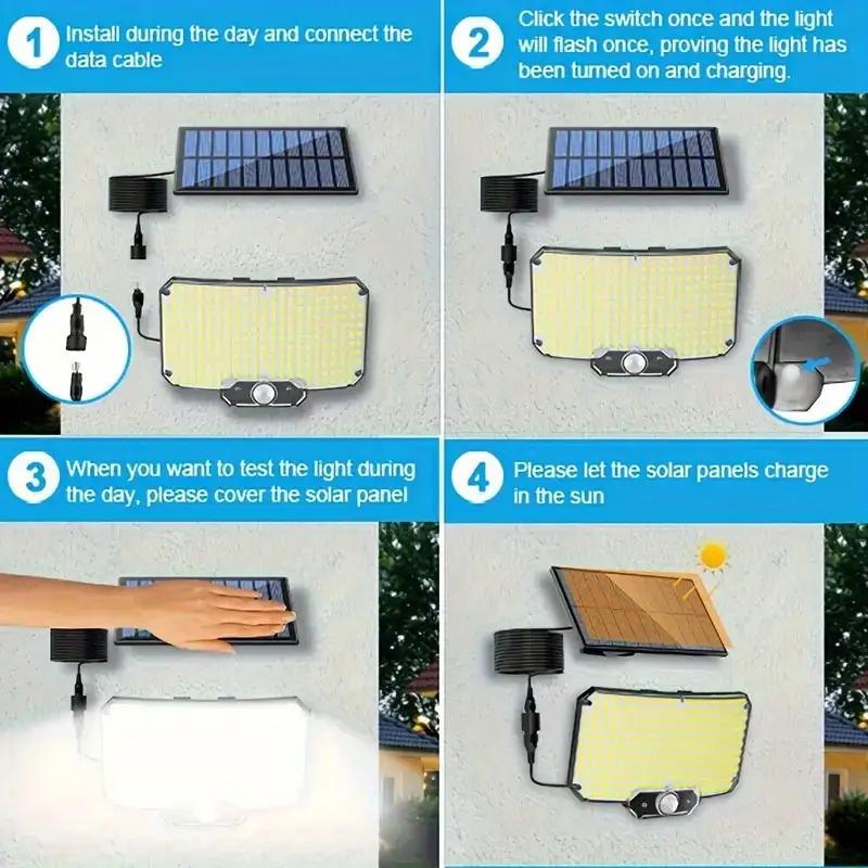 234LED Solar Lights Human Body Sensor Lights Garden Lights Street Lights Terrace Lighting Garage and Courtyard Wall Lights