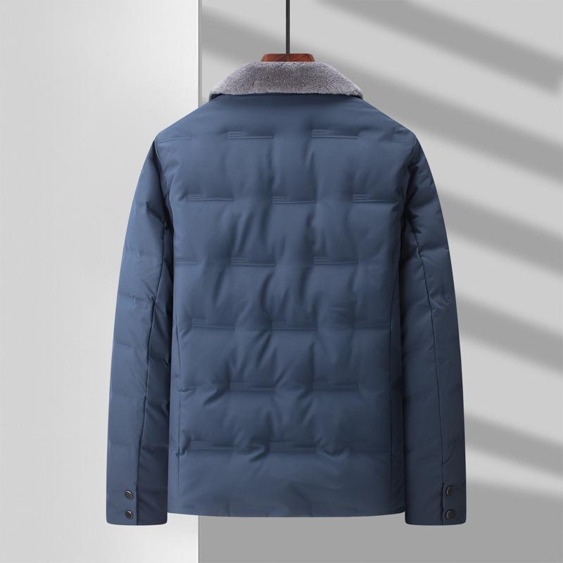 Herbst und Winter Weiße Entendaunen Warm Aus Wolle Reverskragen Mittelalterliche Business Daunenjacke Jacke