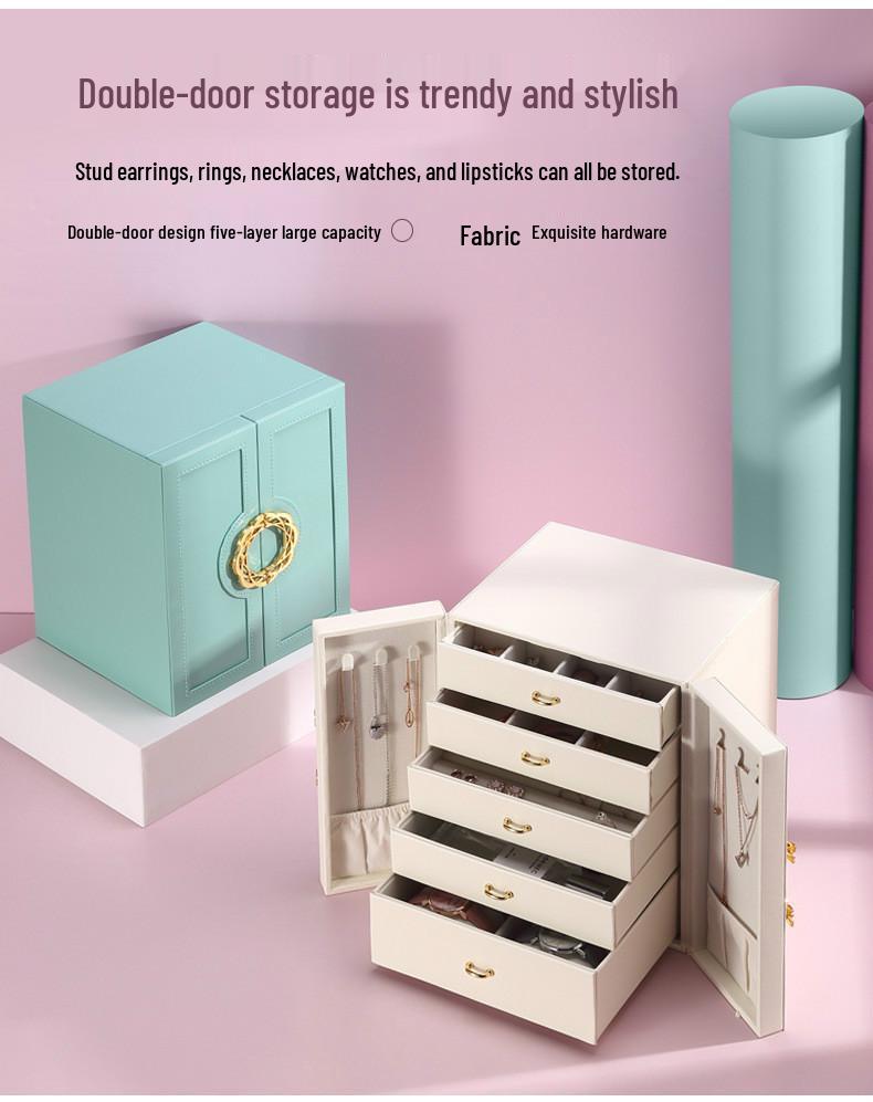 Multi-layer European Luxury Jewelry Box for Earrings, Rings & Necklaces