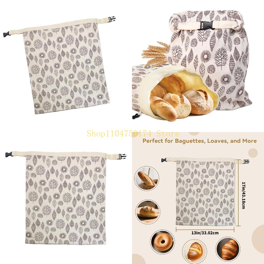 Cotton Bread Keeper With Tight Seal Closure For Artisanal Loaves Baguettes Baked Goods In Kitchen top sale