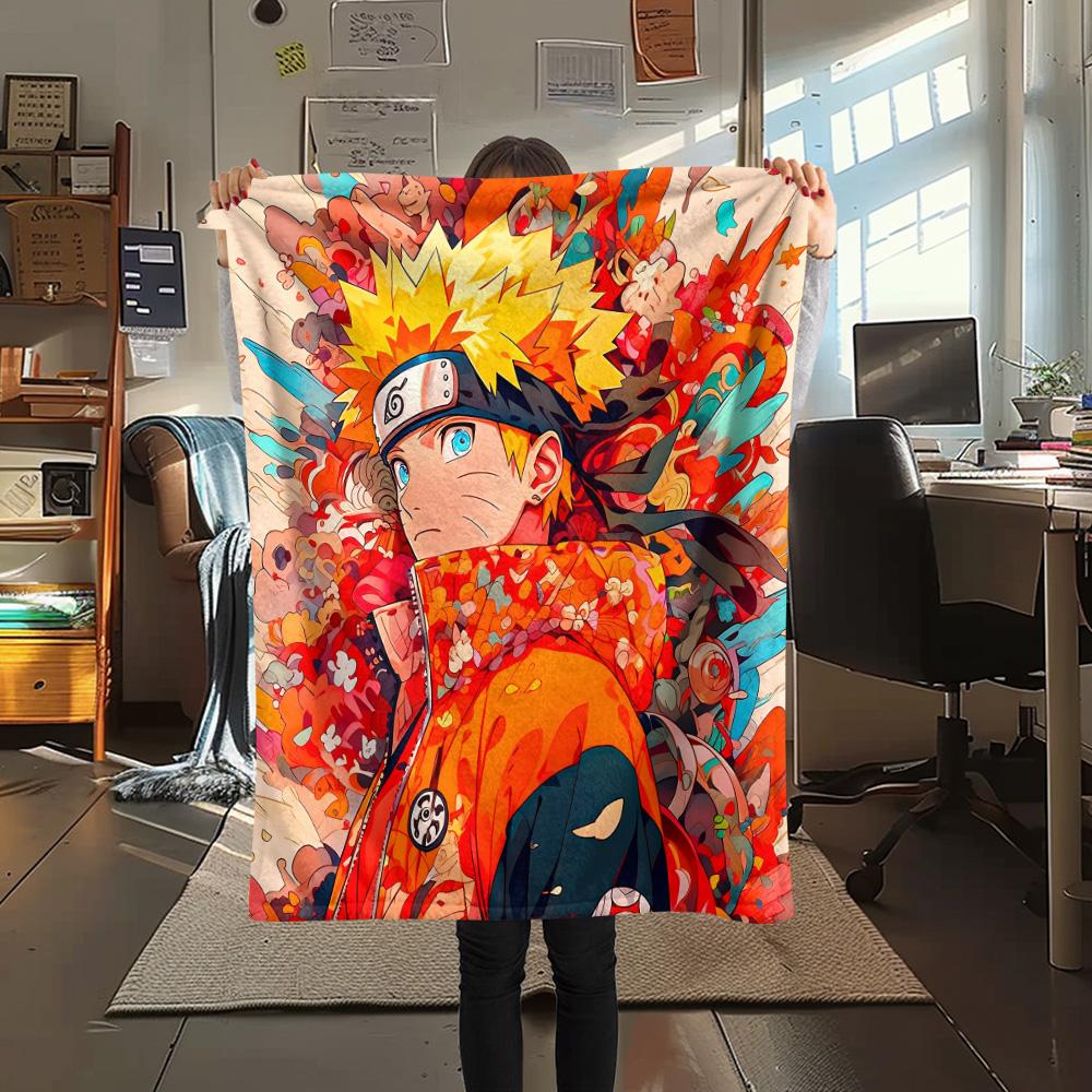 Naruto (Color Background) Print Flannel Blanket, High quality Comfortable for All Seasons, Home Decor, Warmth and Comfort