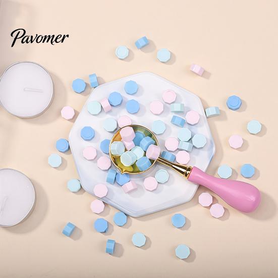 Envelope Sealing Set Wax Seal Kit, with Beads Spoon And Candles, Craft Supplies for Beginners DIY Stamp Wedding Invitations Envelopes Personalized
