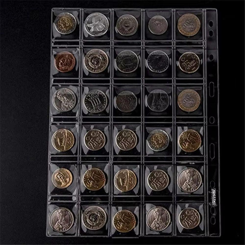 Transparent Inside Pages Coin Album Page PVC Badge Protector  for Coins&Badge