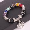 7 Chakra- Heart Bracelet Balance Stone Beaded Bracelet Yoga Charm Bracelet