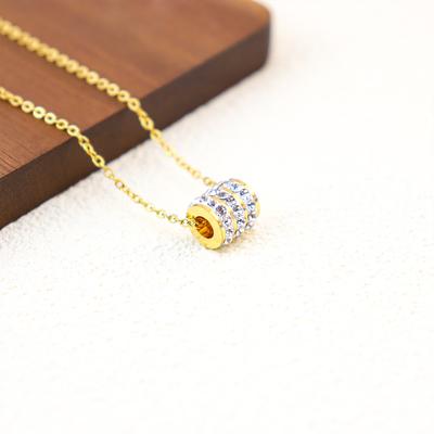 Cintura Pequena Com Diamantes E Colar de Aço Titânio Que Não Desbota Para Mulheres, Colar Pingente Tendência Fria Corrente Clavícula