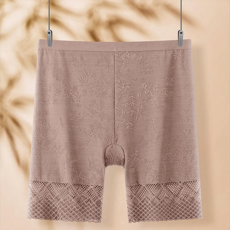 Culotte d'été pour femme grande taille, ajourée en dentelle, anti-reflet, taille haute