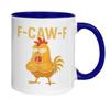 Personlig F-Caw-F Kyllingkrus 15oz Keramisk Kaffekopp Morsom Hane Gårdsdyr Humor Krus Gjenbrukbart Oppvaskmaskin Mikrobølgeovn Sikker Drikkeglass