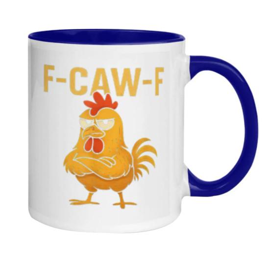 Personlig F-Caw-F Kyllingkrus 15oz Keramisk Kaffekopp Morsom Hane Gårdsdyr Humor Krus Gjenbrukbart Oppvaskmaskin Mikrobølgeovn Sikker Drikkeglass