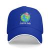 Happy Earth Day Cute Earth With Floral Earth Day 2026 Baseball Cap Fashion Sandwich Hats Unisex Style Breathable Sun Hat Outdoor