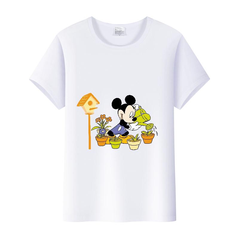 Casual Unisex Cartoon Minnie Tshirt Mickey Mouse Tops Graphic Clothes Summer Blouses T-shirt White 2000s Tees