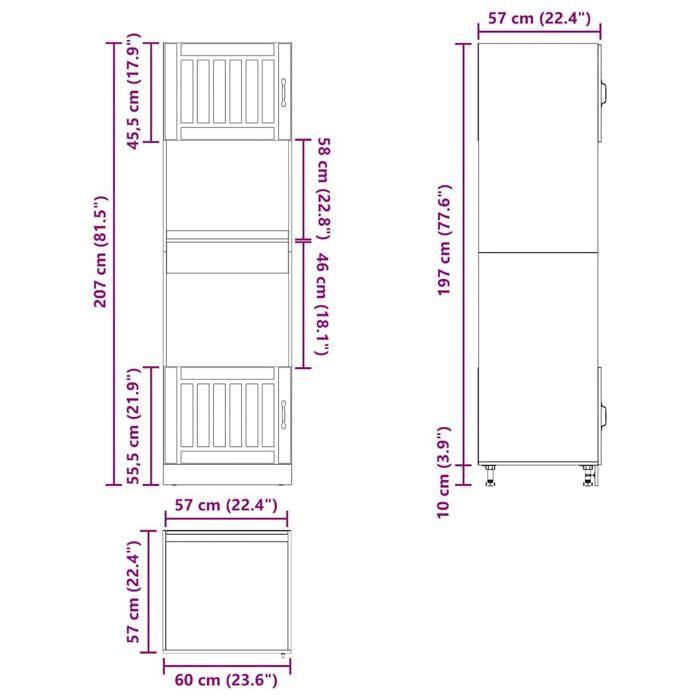 VidaXL Armoires de four 2 pcs Kalmar sonoma gris bois d'ingénierie, unité de four, armoire de four de cuisine, unité de base 3315047