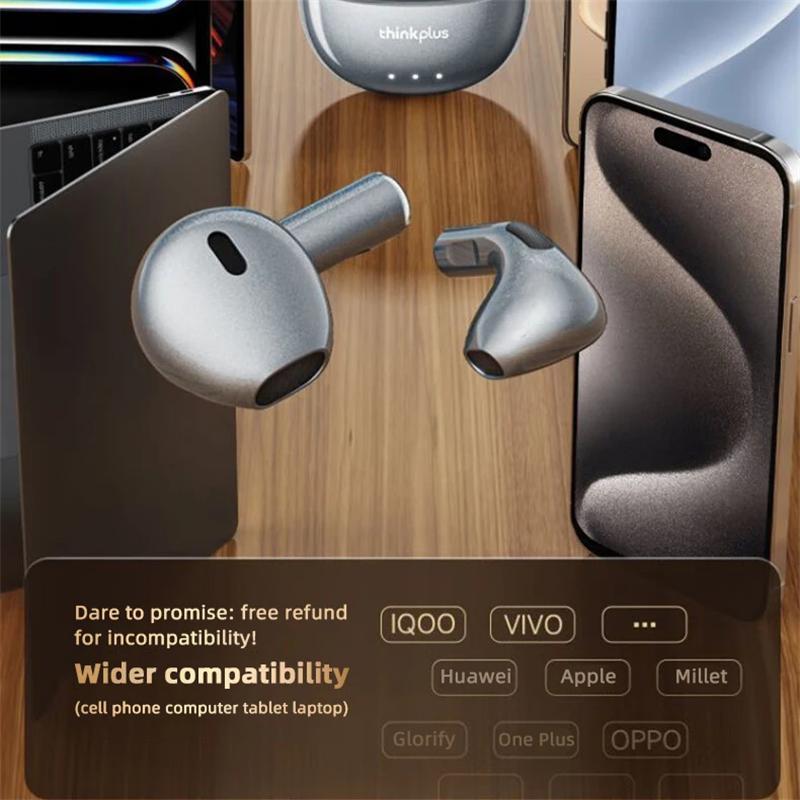 Orijinal Lenovo LP2 Pro Bluetooth 5.4 Kulaklık Yarı Kulak İçi Net Çağrı HIFI Ses Kalitesi Kablosuz Kulaklıklar Hafif Konforlu Kulaklık