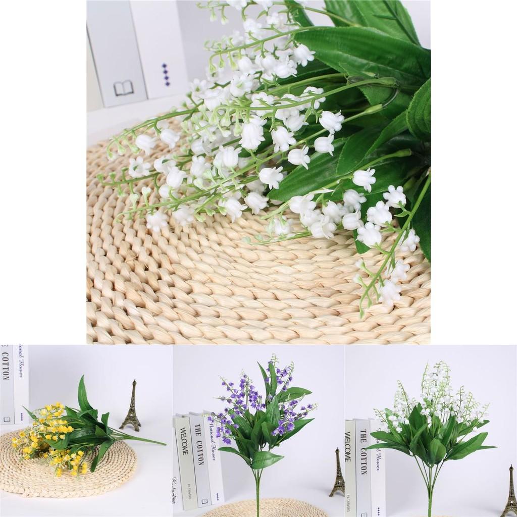 Beautifully Crafted 7 Branch Fake Lily Of The Valley Bouquet For Luxurious Event Decoration
