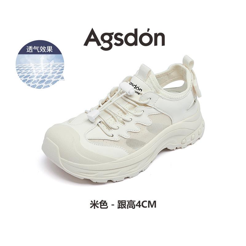 Strictly selected Augustine sports sandals women's summer 2025 new mesh traceability little white dad shoes hollow hiking shoes