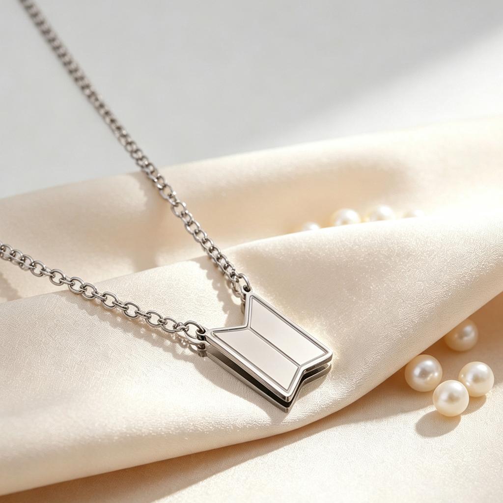 Kpop BTS Logo Anhänger Halskette Schlüsselbein Kette Choker Mode Idol Fan Merchandise Schmuck Geschenk für Frauen Männer ARMY