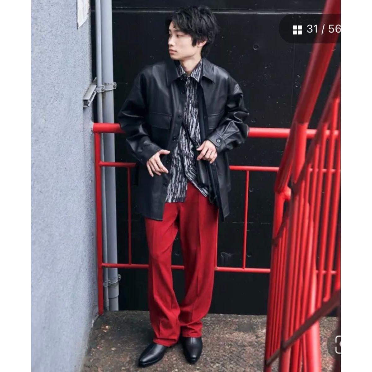 [New] WEGO Semi-Flare Slacks Colored Slacks Korean Fashion Street Style L Men s Red Go Ayano