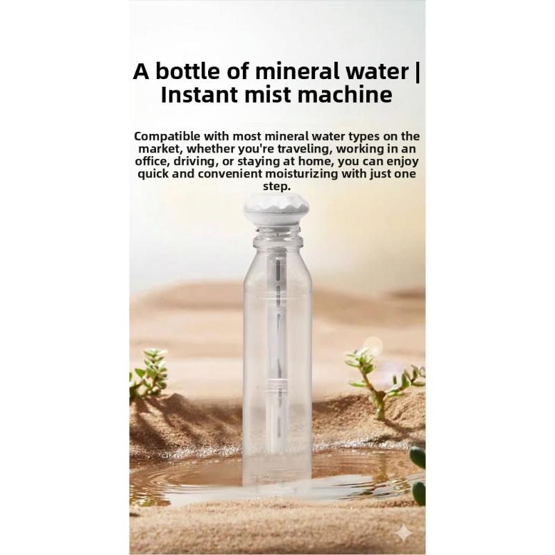 Mini USB Powered Portable Humidifier with Dimmable Soft Night Light Fits Various Bottles for Office Desktop Trip Use
