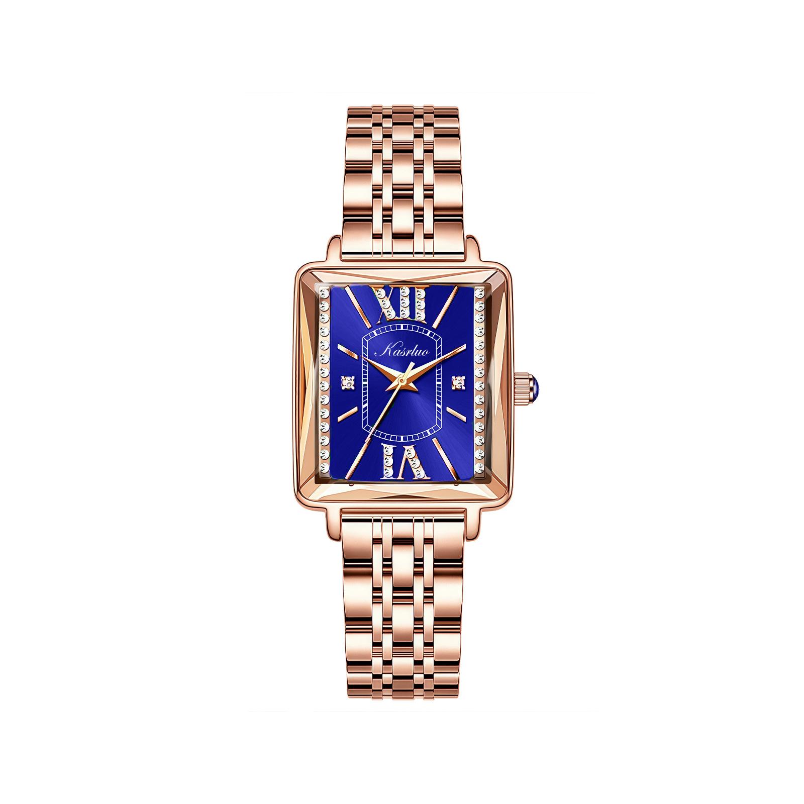 Small Square Women S Watch Niche Light Luxury Square Retro Diamond-Encrusted Fashion Waterproof Temperament Quartz Watch