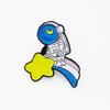 Stylish Alloy Brooch: Astronaut Skateboarding on a Rainbow Bridge with Candy Eyeballs