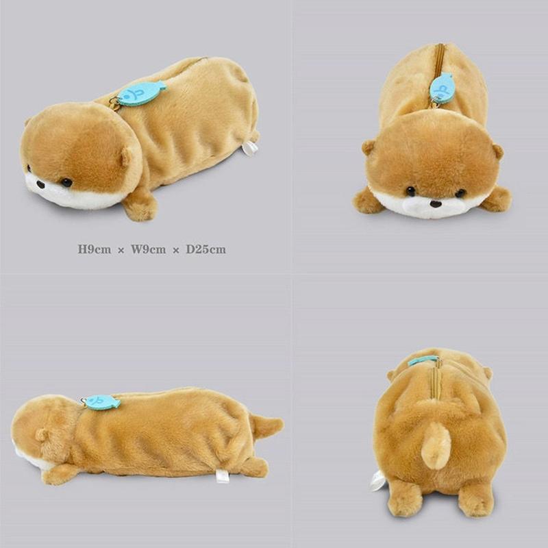 Cute Little Otter Plush Pencil Case Cartoon Animal Doll Pen Bag Stationery Storage School Supplies Plush Pencil Cases