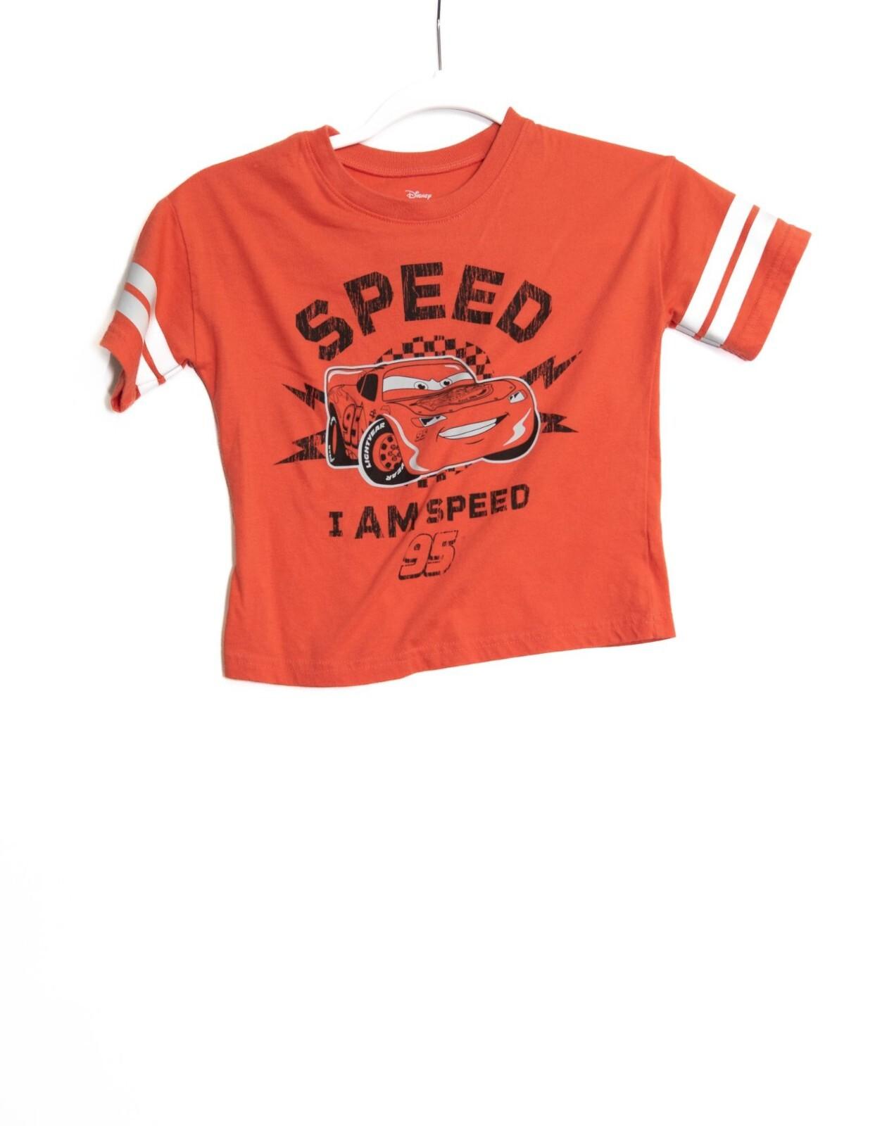 Disney Cars Lightning McQueen Speed Graphic Toddler 5T T-Shirt Orange Short XXXXL
