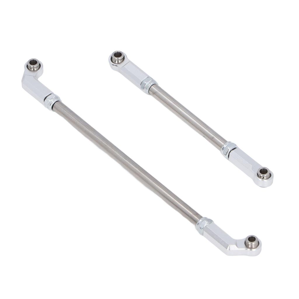 RC Steering Rod 90mm Aluminum Alloy Steering Pull Rod Link Linkage Set for SCX10 III 1 10 RC Cars Silver