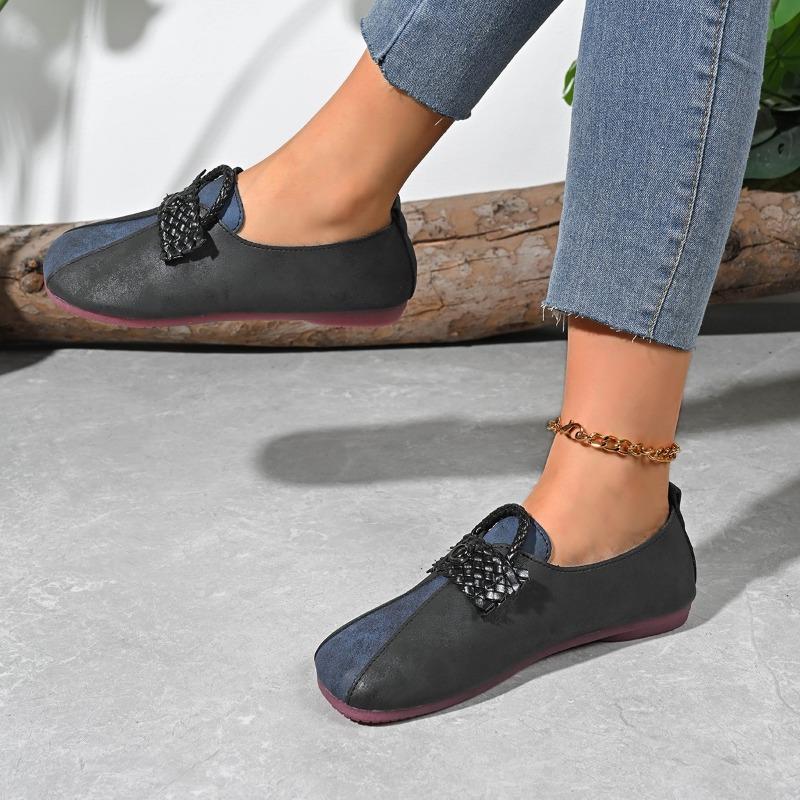 Fashion Autumn New Flat Shoes Women Fashion Round Head Slip-on Soft Soles Anti-slip Wear-resistant Low-top Shoes