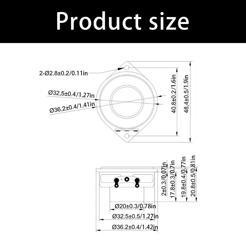 36mm Internal Magnetic Structure Speaker Rubber Edges Midrange Clear High Sensitivity for Car Sound & Systems Use