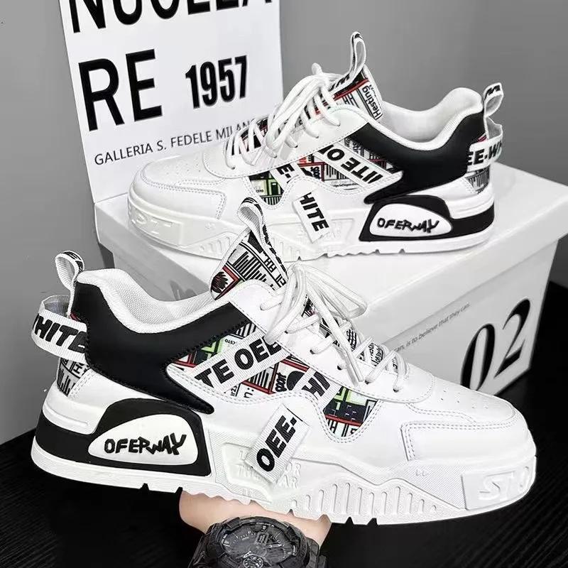 Graffiti Casual Shoes for Men Comfort Men's Sneakers Fashion Male Platform Shoes All-match Men's Leisure Shoes Platform Sneakers