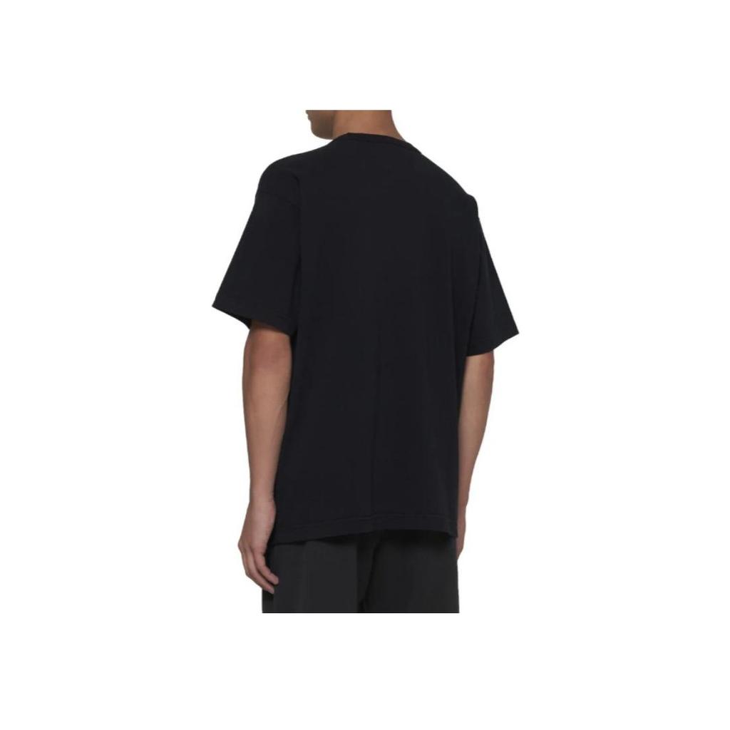 STONE ISLAND Logo Print Rundhals Kurzarm T-Shirt Herren Oberteile Schwarz 811521079-V0029