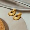 Youthway Hollow Striped Drop Stud Earring Stainless Steel Anti Allergic Ears Jewelry Waterproof Minimalism Stud Earring