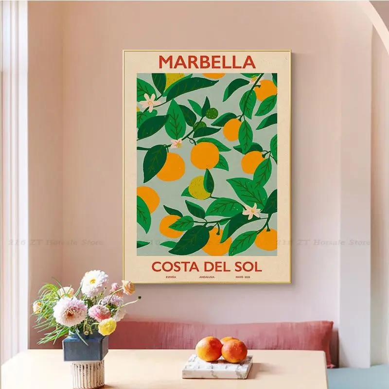 Cherry Lemon Orange Fruit Market, HD Canvas Print Wall Art Poster, Suitable for Home, Store, Restaurant ation Painting