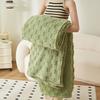 100%Cotton Waffle Knit Throw Blanket Soft Cozy Fleece 3D Checkered Chunky Knitted Sofa Blanket All Season Bed Couch Travel Lightweight Warm Decor Gift