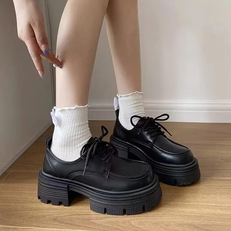 Fashion Ladies Shoes 2025 Brand Lace-up Women's High Heels Fashion Round Toe Office and Career Plus Size Best Seller Platform Heels