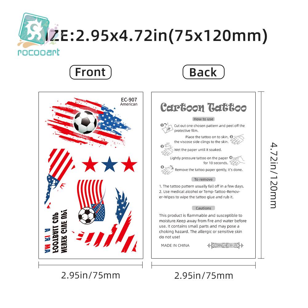 Ruikalong USA Canada Mexico Flag Waterproof World Cup Tattoo Stickers