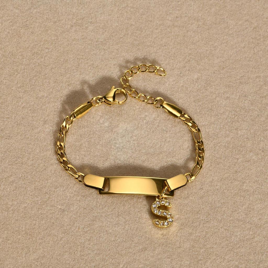 Stainless Steel Alphabet Bracelet for Kids and Ladies - Fashionable, Simple Jewelry