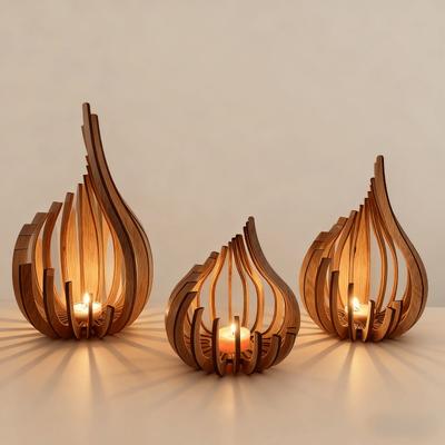 1 Stück Kunstwerk Holz DIY Handgefertigter Kerzenhalter Dekorative Anordnung Schmuckstück Kreativer Kerzenständer für Haus Event Dekoration