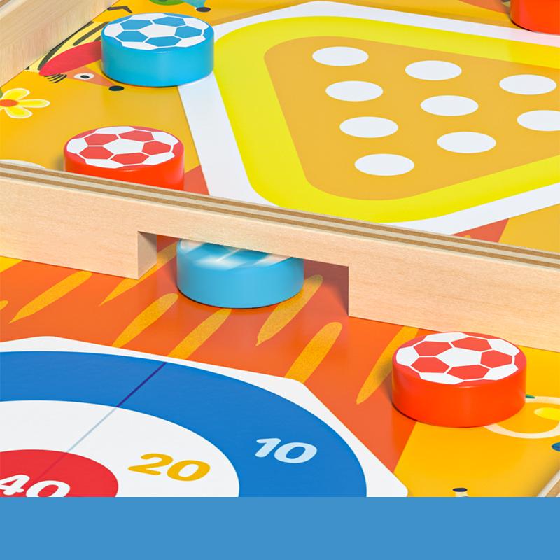 Wooden Innovation Multi In One Game Chess Bounce Chess Bowling Ice Hockey Flying Chess Family Activities Party Games Kids Adults