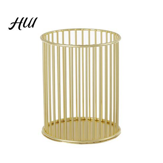 Rust-resistant Pen Cup Metal Holder, Nordic Desk Organizer for Makeup Brushes, Iron Holder Anti-Rust Multifunctional Storage Basket Pencils