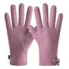 Warm Gloves for Autumn and Winter Women's Cute Bow Plus Velvet Thickened German Velvet Electric Vehicle Cold Proof Touch Screen Gloves