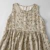 Xin Xing 2025 Summer Floral Cotton Linen Sleeveless Long Dress