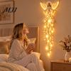 Guardian Angel Gift Blessing Wall Light, Cascading Glowing Star Christmas Lamp, LED Vintage Home Accents Starfall Effect Figurine for Bedroom