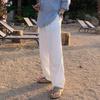 Linen Trousers Men's New Summer Cotton and Linen Pants Thin Drape Wide Legs Loose Versatile Straight Casual Trousers