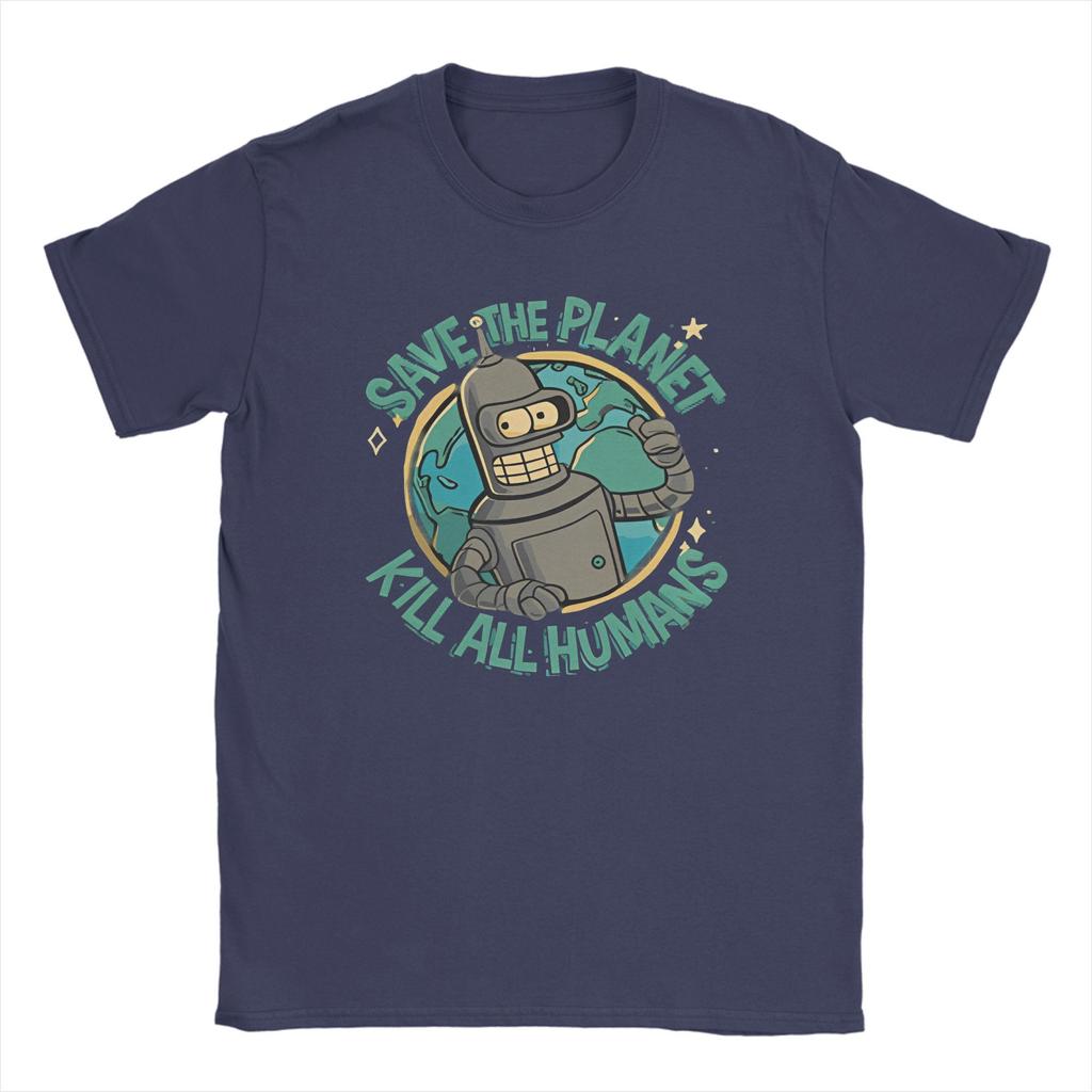 Rettet den Planeten Tötet alle Menschen Futurama Merch Herren Damen T-Shirts Sommer T-Shirt Grafik Bedrucktes T-Shirt Kleidung