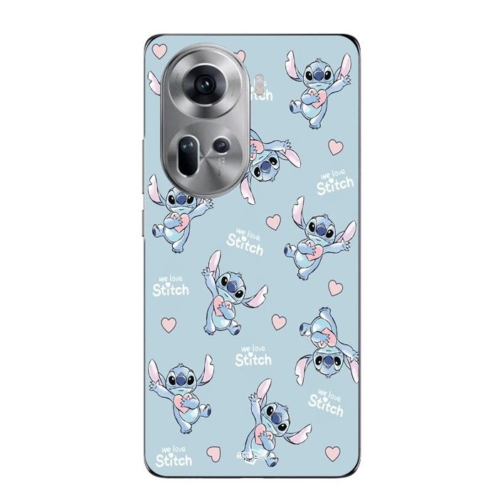 Coque Pour Oppo Reno 11 5g Stitch love coeur rose Maniacase