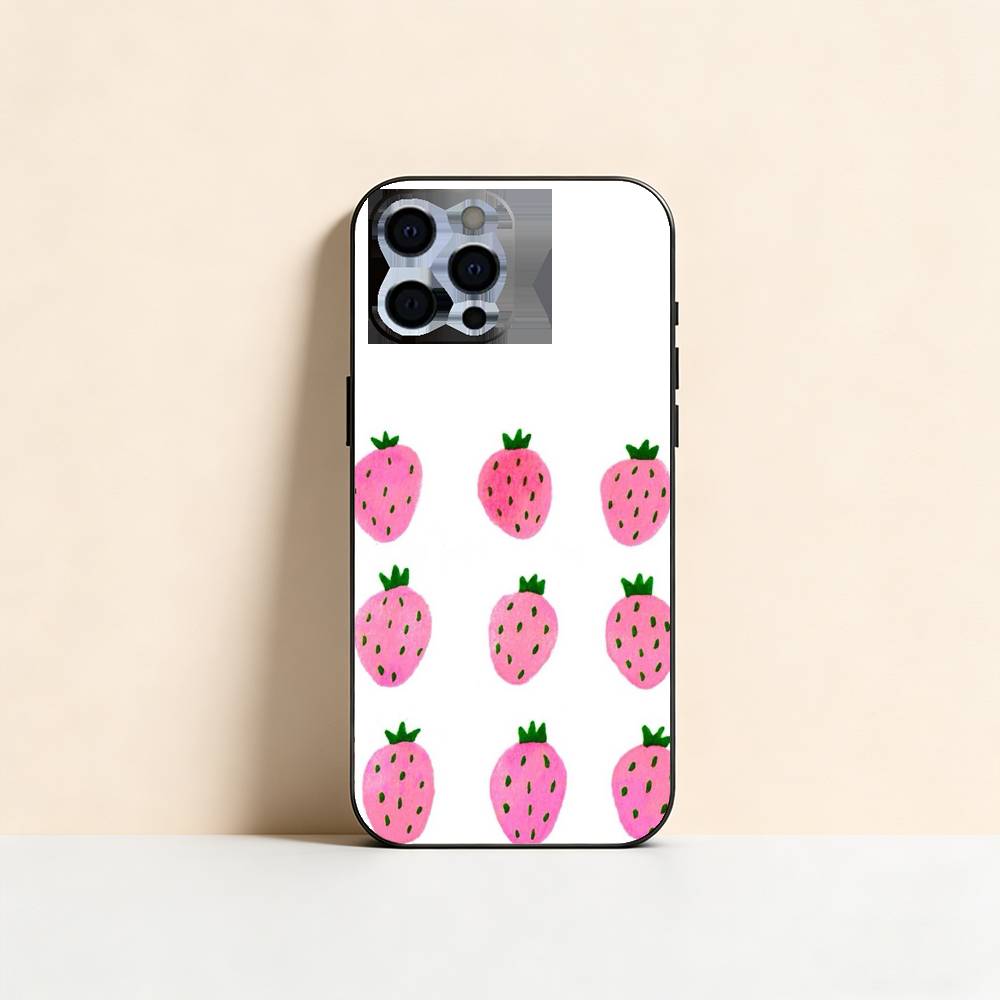 Japanese Korean Sweet Strawberry Phone Case Silicone Soft For IPhone 17 16 15 14 13 12 11 X XR Plus Pro Max Plus