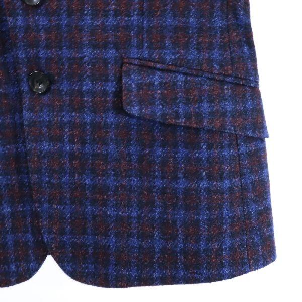 unused HIGH STREET Check Pattern tailored jacket S Bluish Men's Used