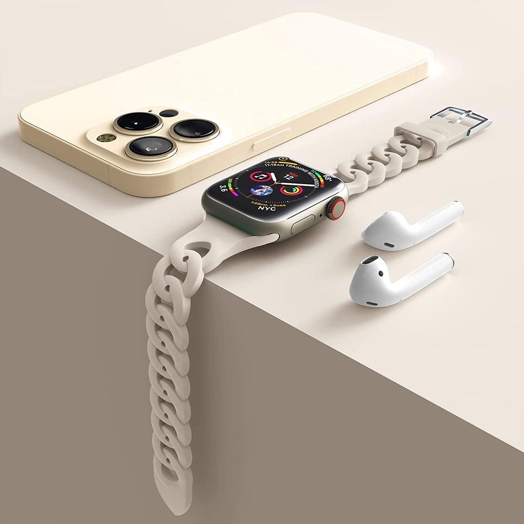 Silikonarmband für Apple Watch Band 45mm 44mm 40mm 41mm 42mm 49mm atmungsaktives Armband correa iWatch Ultra Serie 8 7 6 5 4 SE