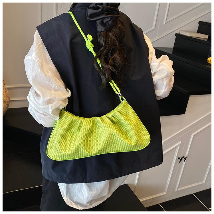 Folded handbag women's spring new popular niche underarm bag fashionable versatile shoulder messenger bag