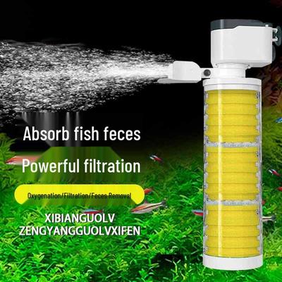 Compact Aquarium Filter & Oxygen Pump: Silent, Submersible 3-in-1 Water Circulator & Purifier.